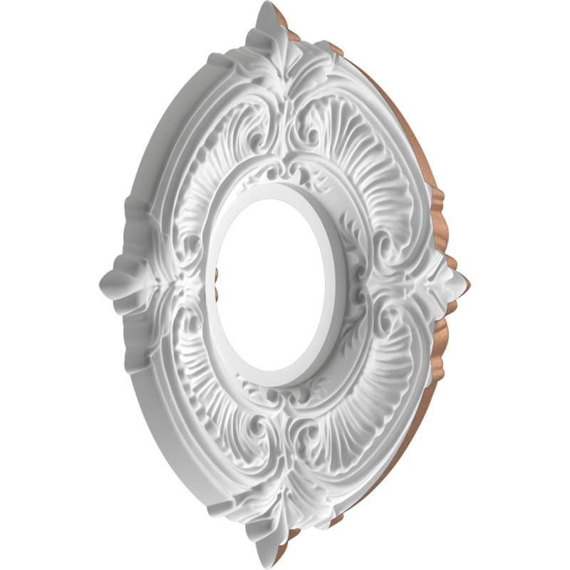 Attica Thermoformed PVC Ceiling Medallion, Metallic Weathered Steel, 10" H x 10" W x 0.75" D