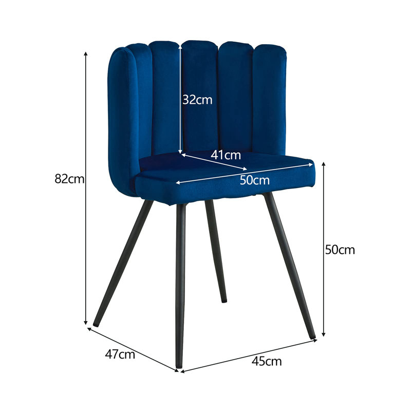 Lawrey Velvet Upholstered Parsons Chair, Blue