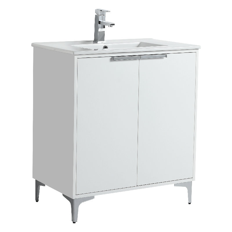 Ensemble de meuble-lavabo simple 30 po Dashae, Chrome poli