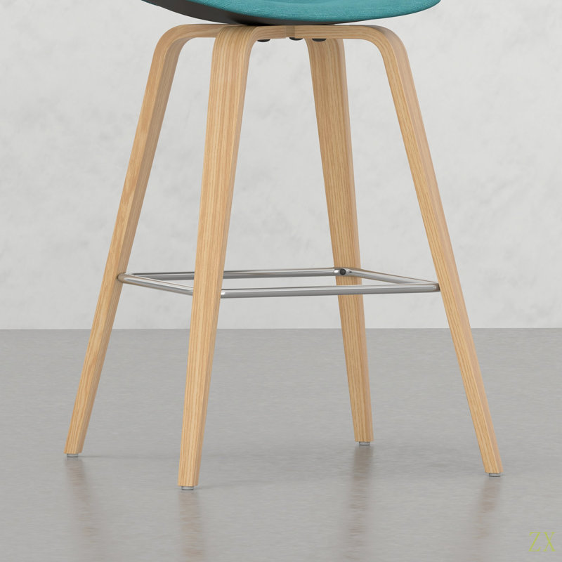 Tabouret à hauteur de comptoir / bar Harvard (ensemble de 2), Siège bleu ciel / structure naturelle