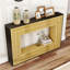 Console Modern Contrast moderne avec structure en bois stratifié et plateau noir