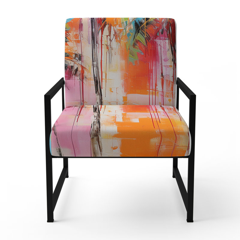Davidenko - Chaise d'appoint rembourrée Palm Trees, Noir, noir, noir, noir