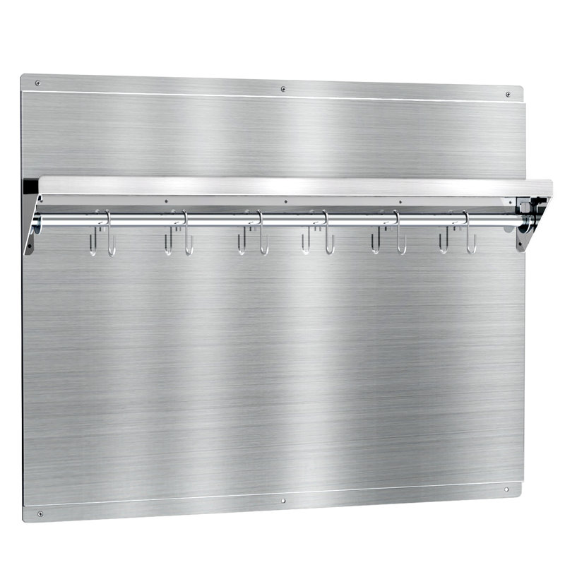 Dosseret de cuisine en acier inoxydable 24 po x 30 po avec support à épices et crochets Utensuk