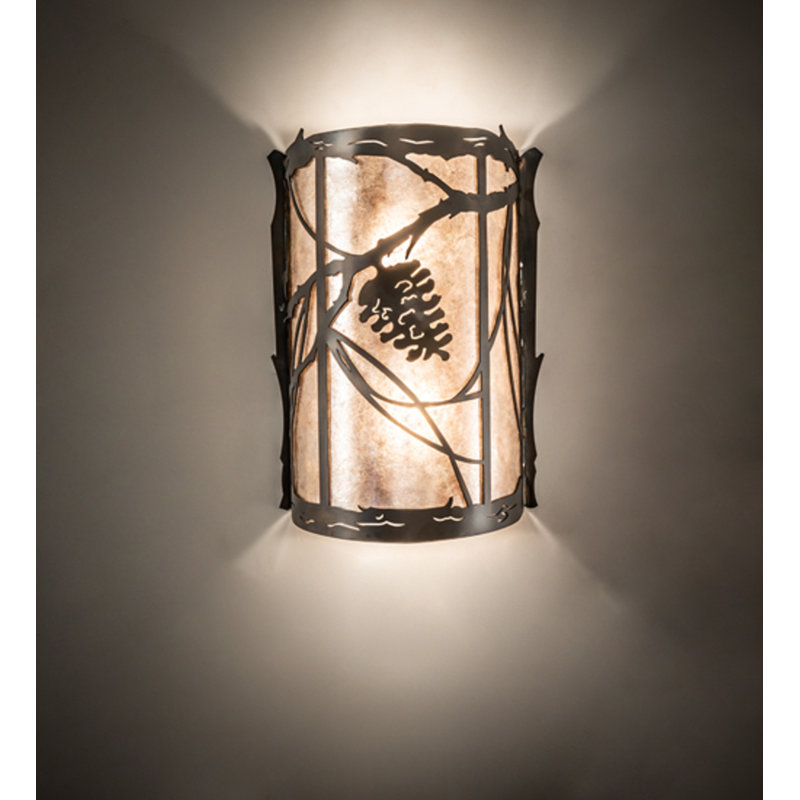 1 - Light Flush Mounted Sconce, Silver, Dark Burnished Antique Copper, 2