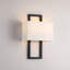 Applique murale noire 2 lumières avec abat-jour blanc