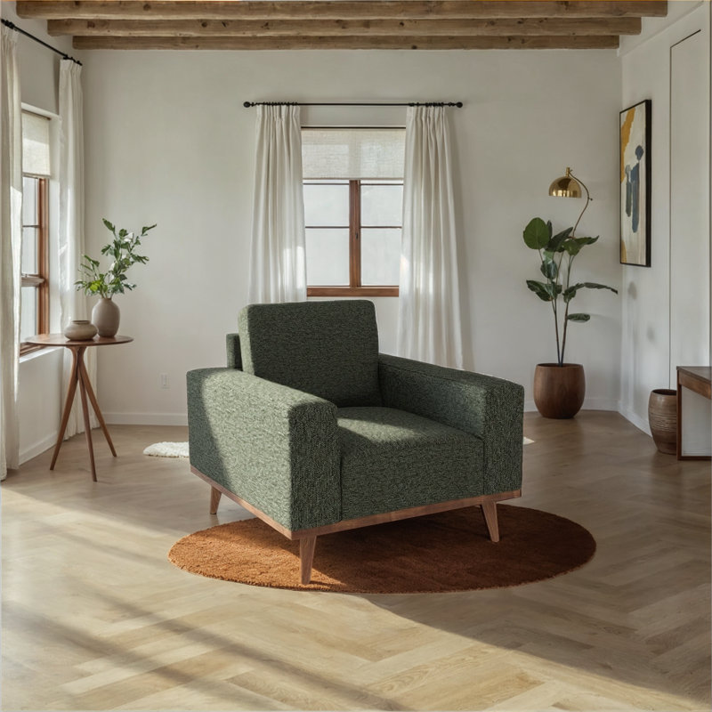 Fauteuil d'appoint Necattin, Polyester vert