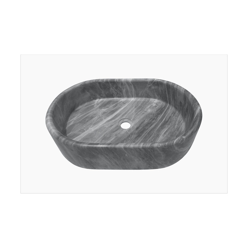 Vessel Sink, Oval-Shaped Sink For Bathroom, Gray
