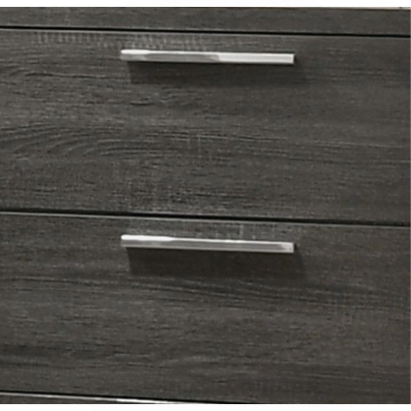 Lantha Gray Oak Finish Nightstand, Gray