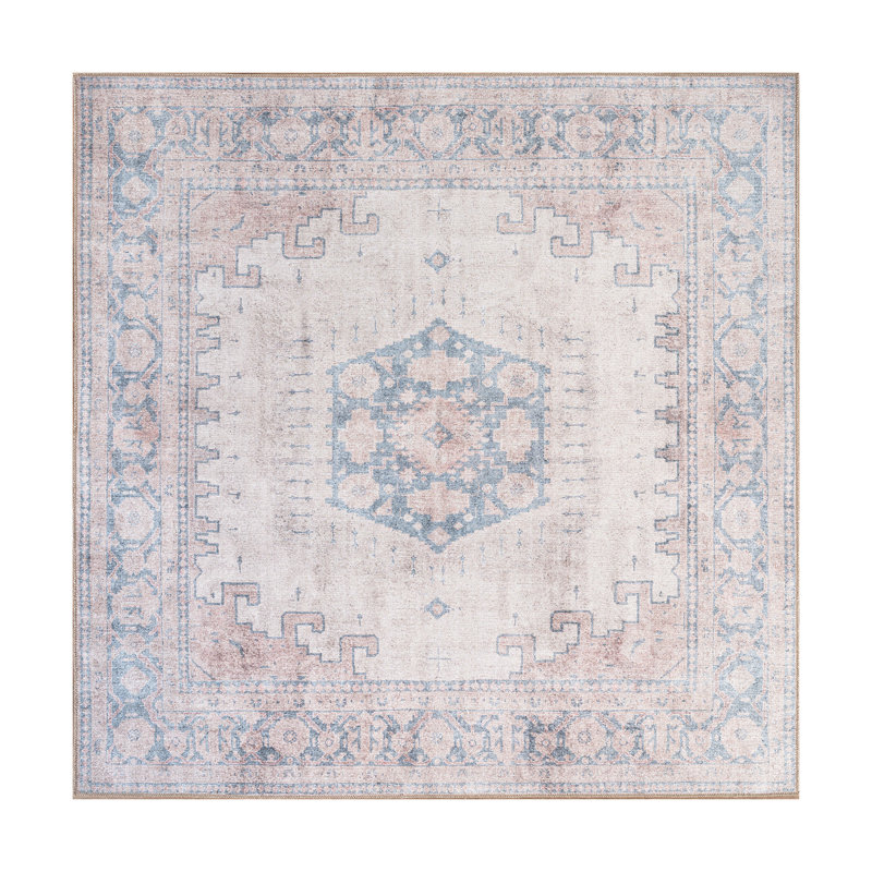Tapis beige antidérapant Labarbera, Carré 6 pi 7 po