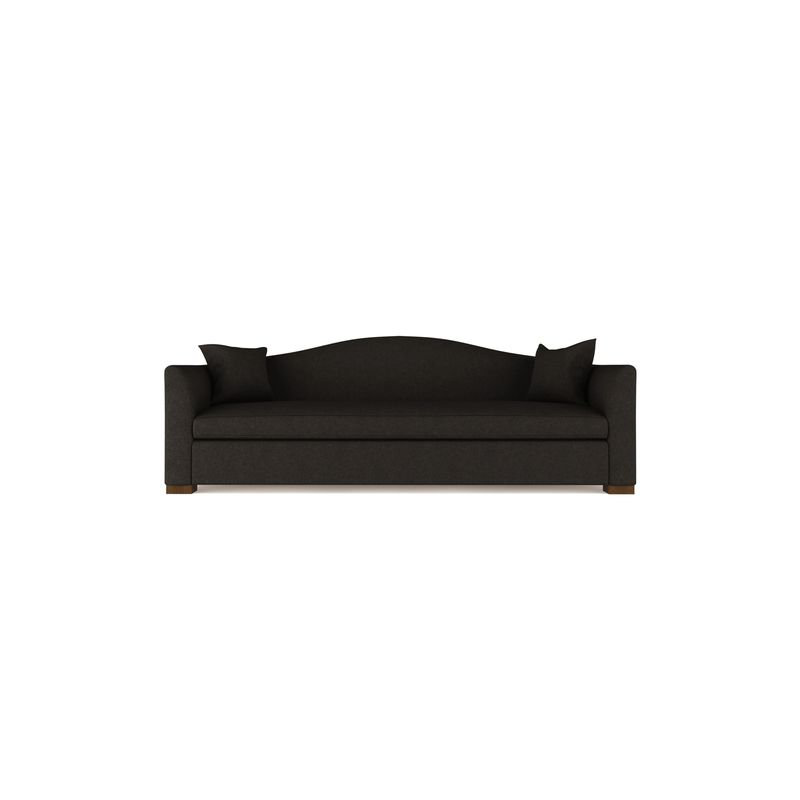 Horatio Camelback Taper Curved-Arm Sofa, Box Weave Linen Alabaster, 33" H x 96" W x 36" D, Weathered