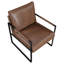 Chaise de bureau moderne, siège en similicuir brun, coussins de salon à structure en métal,-1936342302