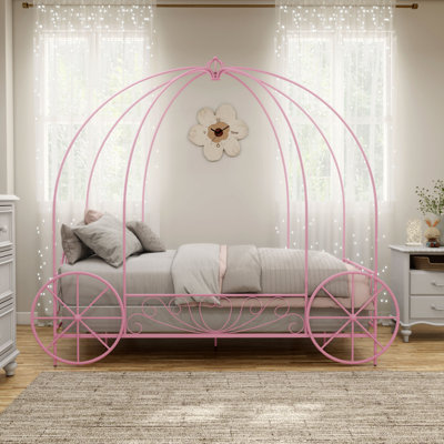 Larrison Whimsical Metal Twin Carriage Bed by Viv + Rae