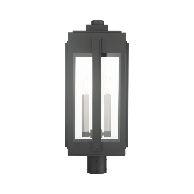 Tête de lanterne câblée à 1 lumière de 24,5 po Ikeisha, Noir