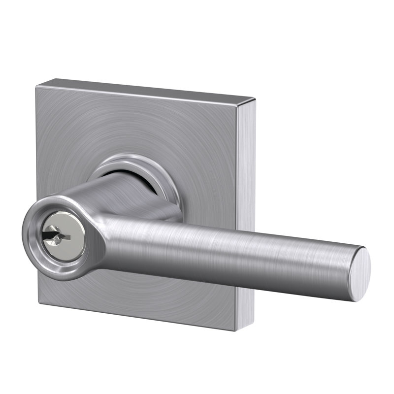 Broadway Keyed Entry Lever with Collins Trim, Matte Black, Keyed Alike, Yes