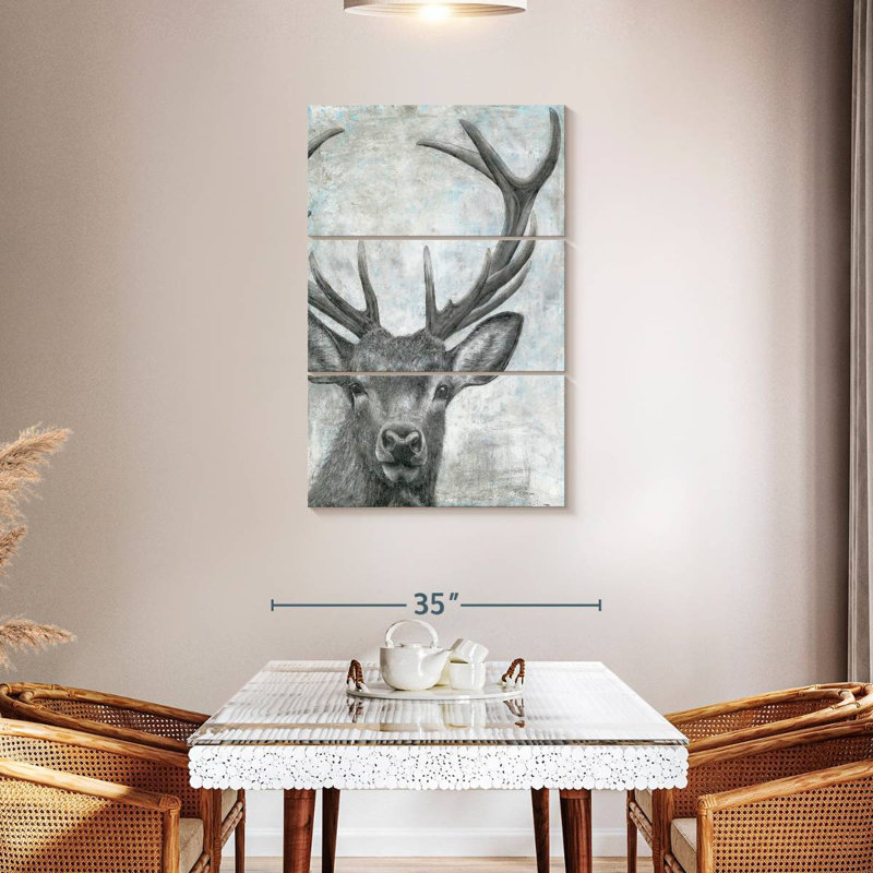 Portrait d'un cerf, H 38 po x l 24 po