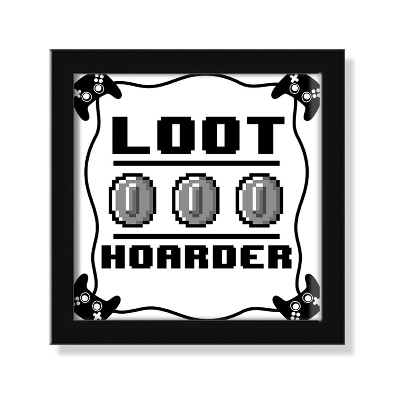 Impression sur papier Loot Hoarder Kids, H 9 po x l 9 po x P 1,19 po, Encadré de boîte noir