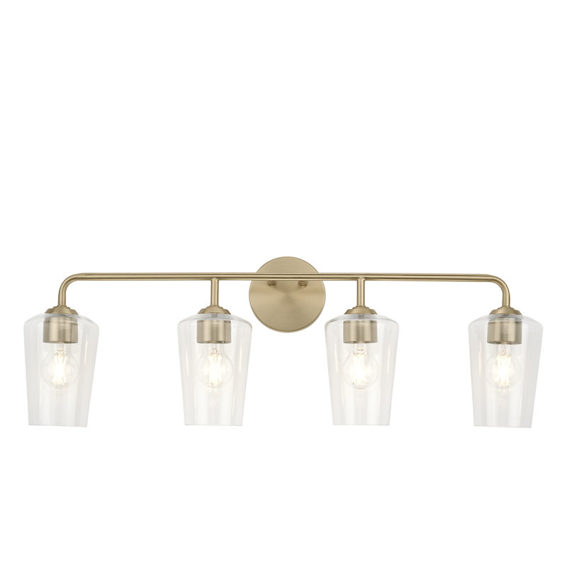 Celino Four-Light Bath & Vanity with Glass, Bronze, Clear