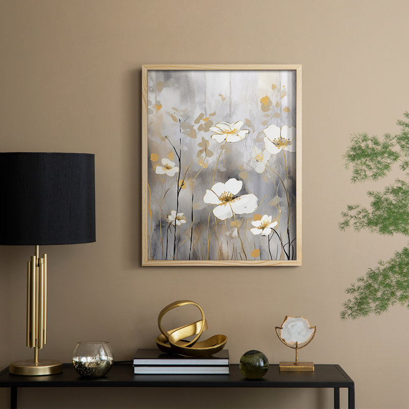 Reproduction encadrée FLORAL Series CDxxIV - bois massif, H 21 po x l 17 po