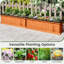  Lit de jardin surélevé en bois avec trous de drainage et doublure pour fleurs, légumes, herbes-2130093802