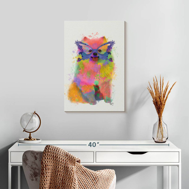 Brampt Rainbow Splash Pomeranian, 24" H x 16" W