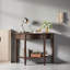Console 39 po, en forme de demi-lune, avec tiroir et tablette, pour entrée, salon, couloir-1548416778
