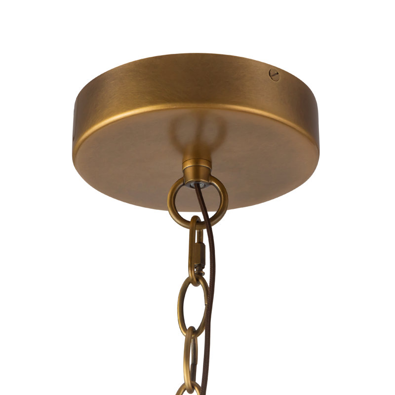 Prescott 1 - Light LED Pendant, Vintage Brass/Opal Matte Glass