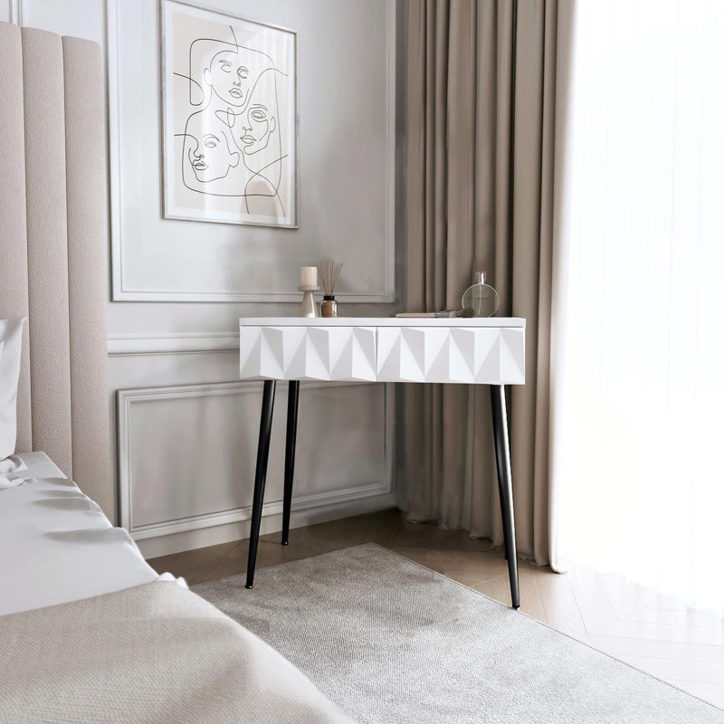 Audly Dressing Table, White/Black