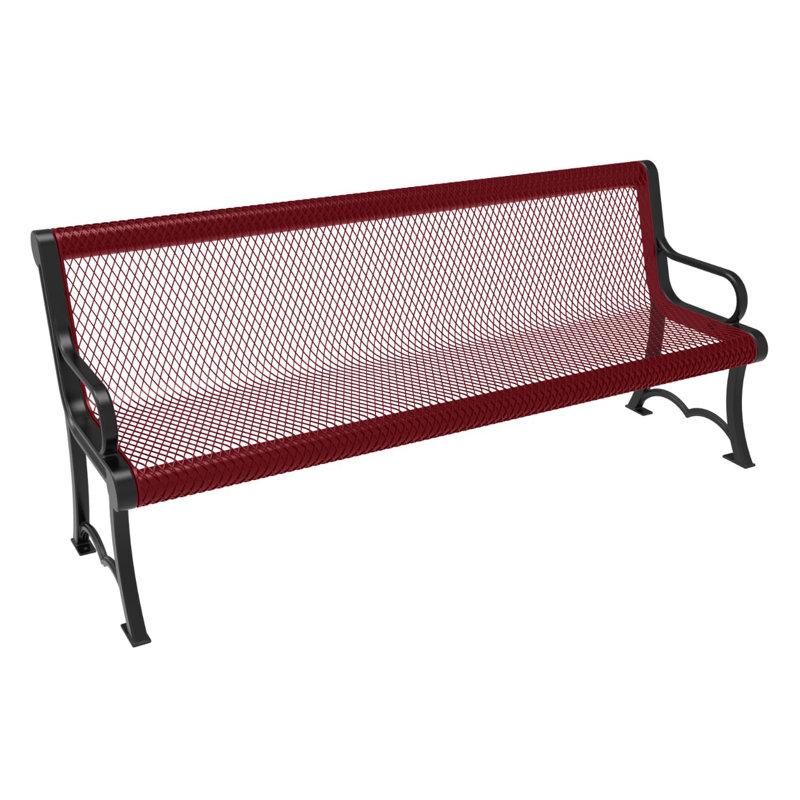 Banc, bourgogne, extensible, 1,83 m, avec dossier, portable, Banc de jardin portatif 6 pi, Burgundy