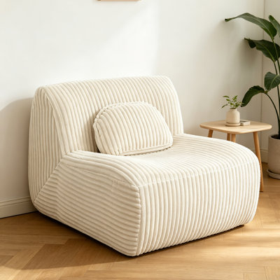 Armless Bean Bag Chair, Accent Chair, Chaise Lounge Chair Indoor, Reading Chair for Home Living Room Bedroom