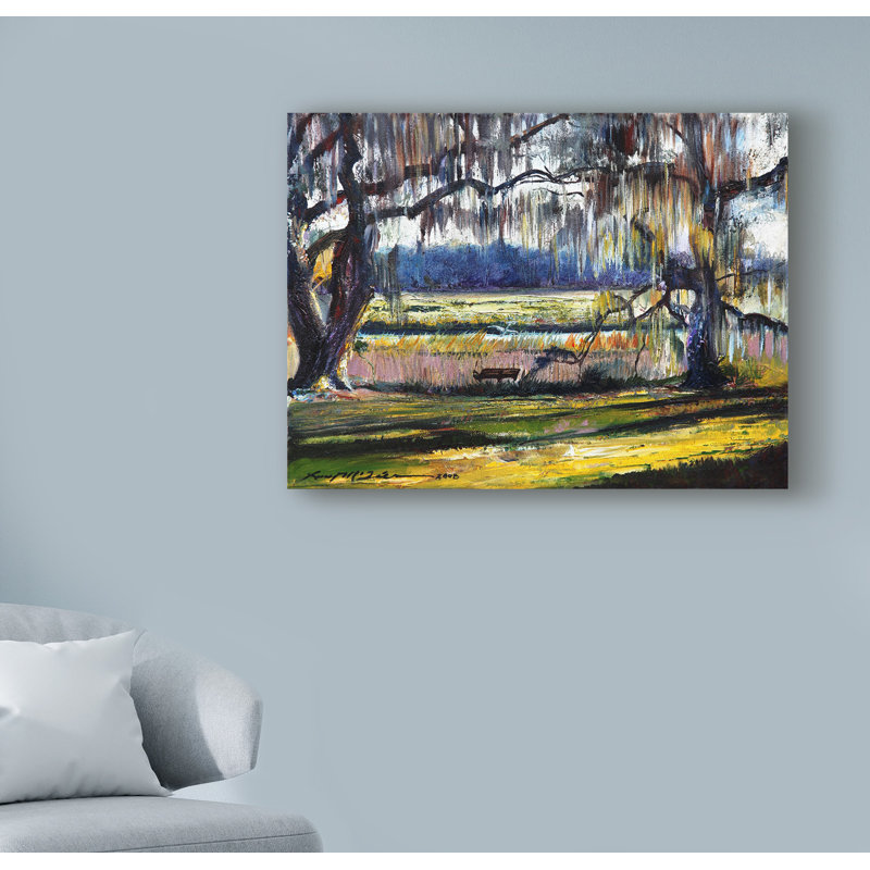 « lowcountry espagnol moss escape », reproduction de peinture à l’acrylique sur toile tendue, H 18 po x l 24 po x P 2 po