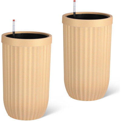 Planters With A Water Level Monitor, Self Watering System And Wheels, Medium Flower Pots For Living Room, Bedroom Office, Patio, Porch, Garden