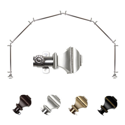 Anferney Adjustable Bay Window Single Curtain Rod