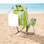 Chaise de plage en aluminium avec revêtement en polyester 600D, siège surélevé et dossier réglable en 5 positions, idéale pour le camping, finition verte.
