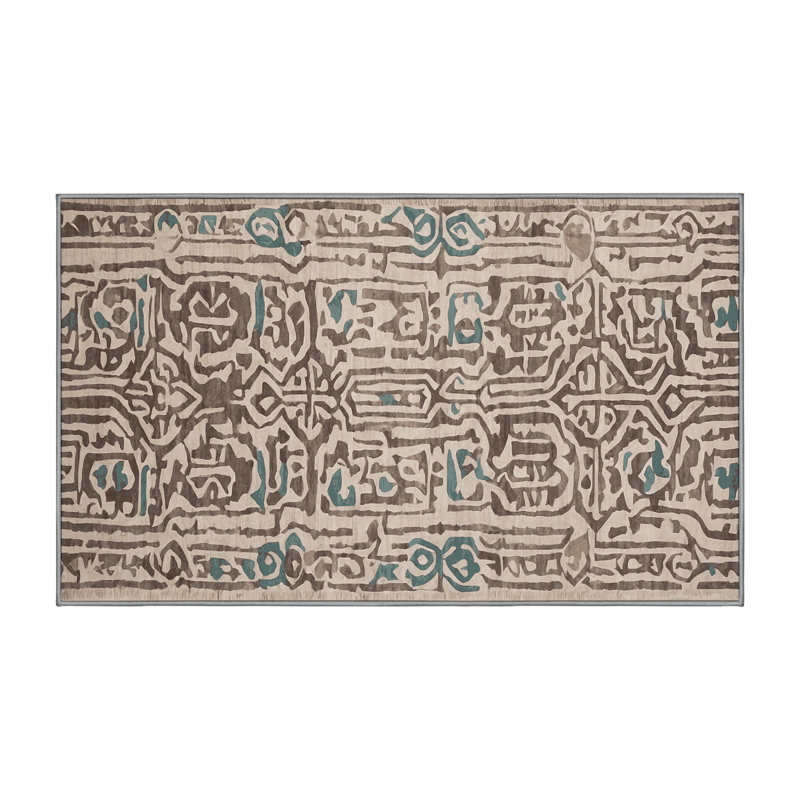 Machine Washable Gray Area Rug, Rectangle 8' x  12'