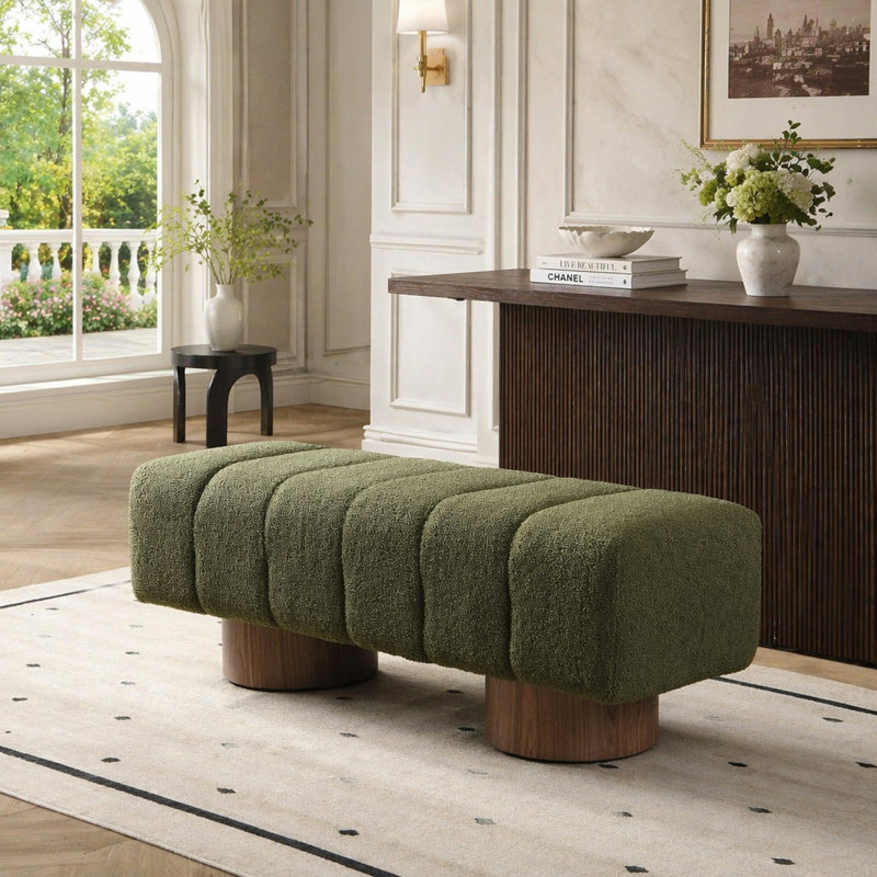 Banc de salle à manger rembourré, Vert