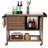 Patio Outdoor Bar Cart, Rolling Wicker Bar Cart W/Storage Cabinet, Outdoor Bar Table W/Wheels, Patio Kitchen Island Grill Cart W/Countertop