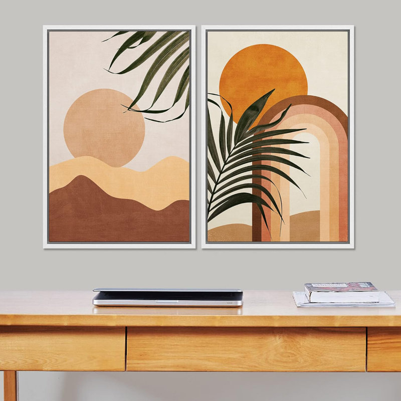 Mid-Century Palm Leaf, Blanc, H 36 po x l 24 po