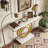 Narrow Entryway Sofa Table with Ring Base