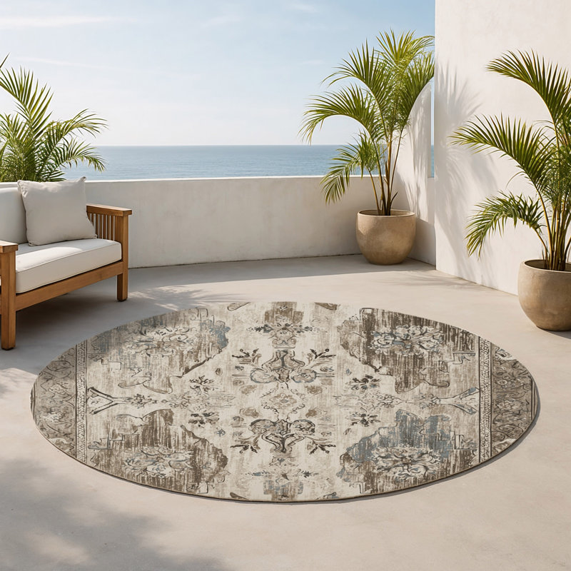 Tapis intérieur et extérieur Majestic Aura, Rond 5 pi