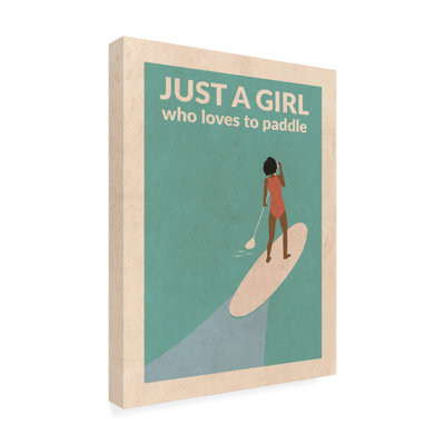 Jon Downer  Just A Girl Who Loved To Paddle Afro Canvas Art