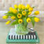 Real Touch Faux Tulip Arrangement In Glass Vase-1225670880