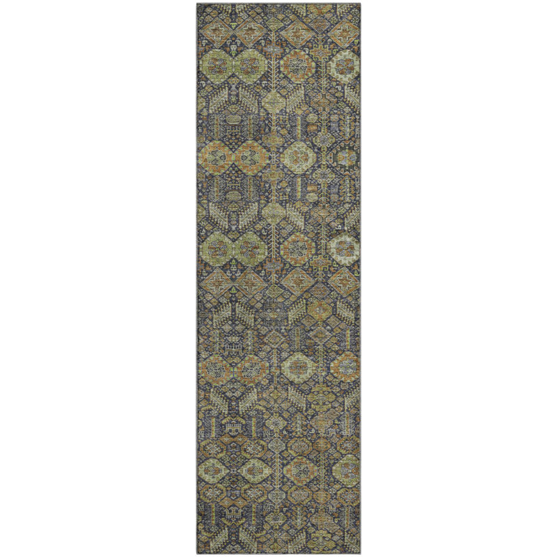Premium Machine Washable Cerrito AMF574 Paprika Rug, Runner 2'3" x 7'6"