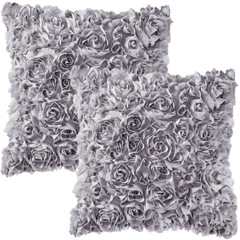 Microsuede Pillow Cover, Gray, 20" x 20"