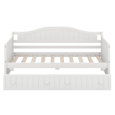 Twin Size Wood Daybed With 2 Drawers, Daybed Frame Sofa Bed For Bedroom Living Room, No Box Spring Needed