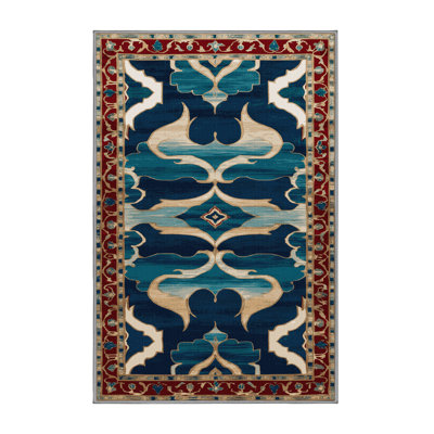 Machine Washable Persian Purple Area Rug