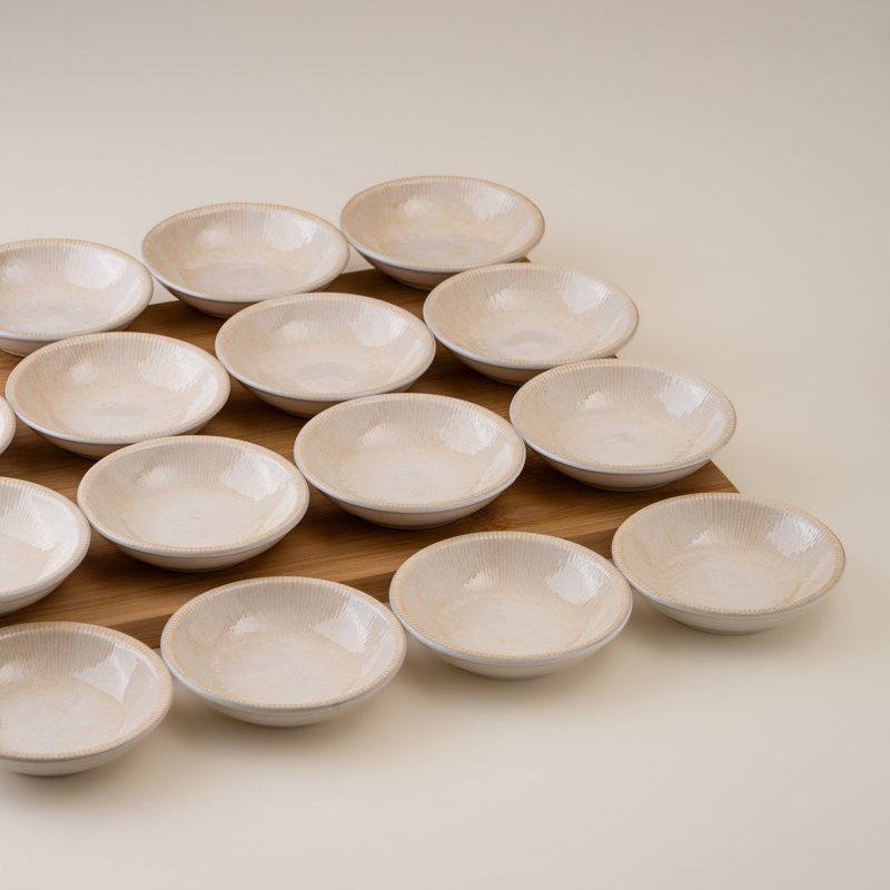Assiette plate ronde en porcelaine profonde, sable, 3 po