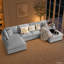 Canapé modulaire en chenille modulaire de 128 po en forme de U avec 2 repose-pieds mobiles-1278157686