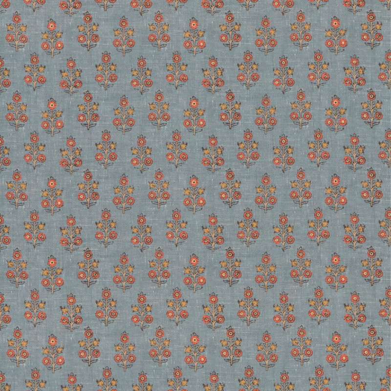 House Small Prints Poppy Sprig Fabric, Denim