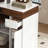 This Walnut-Wood, Cream-White Kitchen And Dining Set Features A Retractable Dining Table And A Movable Island With Folding Mechanism, Power Outlets, Brake Lock, And Drawers, Making It Suitable For Various Kitchen And Dining Room Settings.-637132951-637132949
