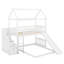 Lit simple superposé au dessus d'un lit double avec glissade-318117256
